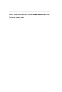 صورة الغلاف: Globalisierung und Recht 1st edition 9783899493917
