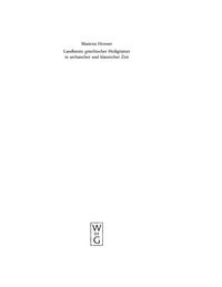 Cover image: Landbesitz griechischer Heiligtümer in archaischer und klassischer Zeit 1st edition 9783110182194