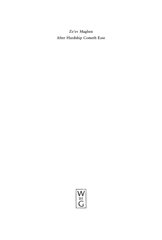 Titelbild: After Hardship Cometh Ease 1st edition 9783110184549