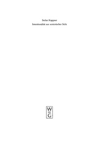 Titelbild: Intentionalität aus semiotischer Sicht 1st edition 9783110182880