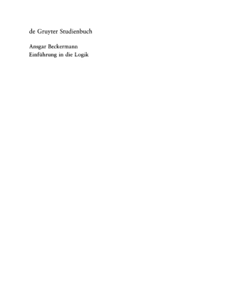 Titelbild: Einführung in die Logik 2nd edition 9783110179651