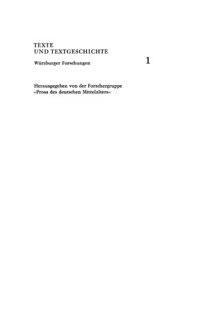 Omslagafbeelding: Untersuchungen I 1st edition 9783484103504