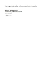 Omslagafbeelding: Neue Fragen des deutschen und internationalen Insolvenzrechts 1st edition 9783899493023