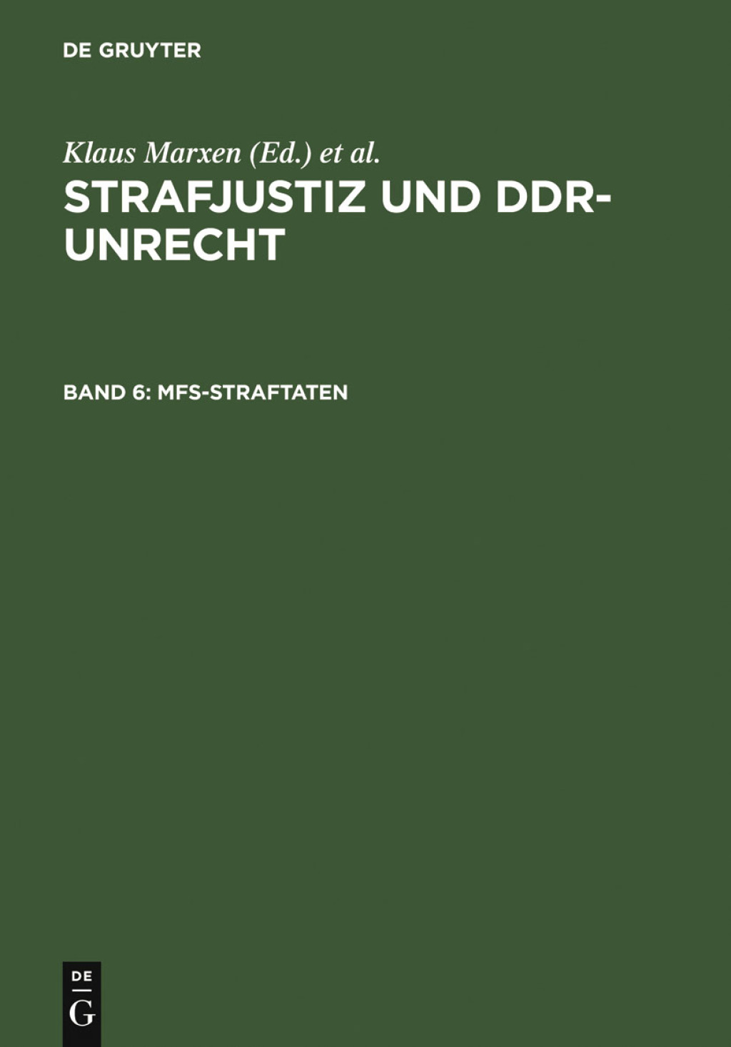 MfS-Straftaten 1st Edition