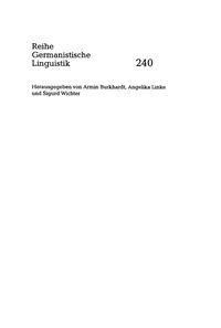 Cover image: Germanistische Linguistik 1st edition 9783484312401