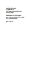 Omslagafbeelding: Die Reform der Verbraucherkredit-Richtlinie (87/102/EWG) 1st edition 9783899493979
