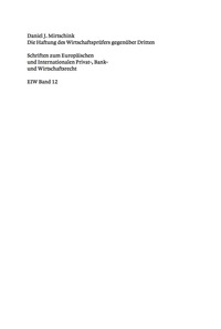 Titelbild: Die Haftung des Wirtschaftsprüfers gegenüber Dritten 1st edition 9783899493467