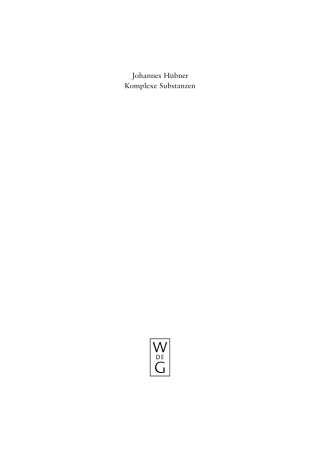 Cover image: Komplexe Substanzen 1st edition 9783110188530