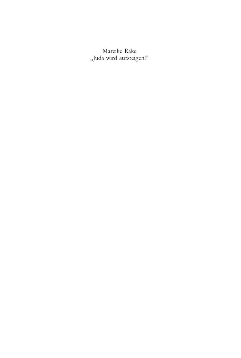 Juda wird aufsteigen!  - 1st Edition (eBook)