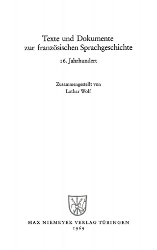 Cover image: Texte und Dokumente zur französischen Sprachgeschichte 1st edition 9783484530249