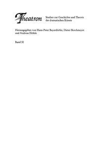 Titelbild: Der Chor im Theater des 20. Jahrhunderts 1st edition 9783484660304
