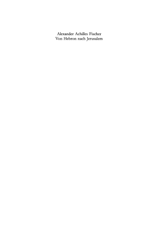 Cover image: Von Hebron nach Jerusalem 1st edition 9783110178999