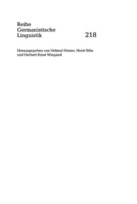 Cover image: Reflexionen über Sprache aus literatur- und sprachwissenschaftlicher Sicht 1st edition 9783484312180