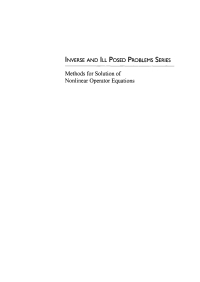 Cover image: Methods for Solution of Nonlinear Operator Equations 1st edition 9789067642729