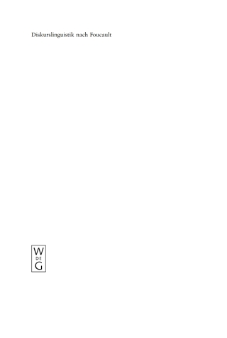 Titelbild: Diskurslinguistik nach Foucault 1st edition 9783110192995