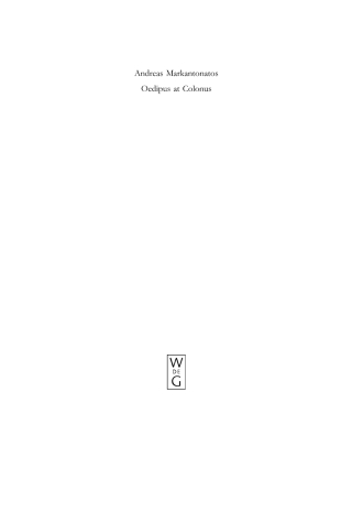 Immagine di copertina: Oedipus at Colonus 1st edition 9783110193268