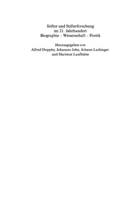 Titelbild: Stifter und Stifterforschung im 21. Jahrhundert 1st edition 9783484109018