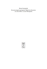 Imagen de portada: Der phonologisch-typologische Wandel des Deutschen von einer Silben- zu einer Wortsprache 1st edition 9783110192742