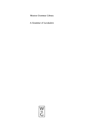 Cover image: A Grammar of Lavukaleve 1st edition 9783110178876