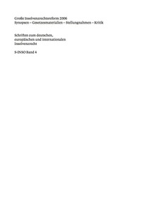Omslagafbeelding: Große Insolvenzrechtsreform 2006 1st edition 9783899493320