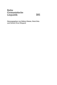 Cover image: Sprache im Kontext sozialer Lebenswelt 1st edition 9783484311817