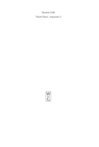 Cover image: Valerii Flacci Argonautica I 1st edition 9783110194814