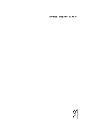 Omslagafbeelding: Power and Politeness in Action 1st edition 9783110180060