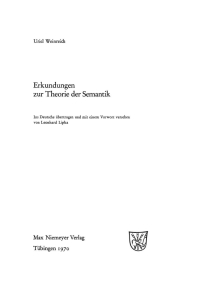 Titelbild: Erkundungen zur Theorie der Semantik 1st edition 9783484220034