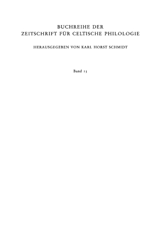 Cover image: Nominale Wortbildung des älteren Irischen 1st edition 9783484429154