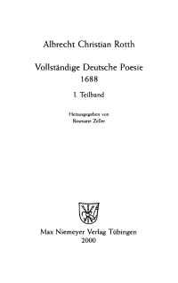 Cover image: Vollständige deutsche Poesie 1st edition 9783484160415