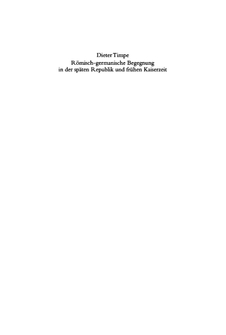 Imagen de portada: Römisch-germanische Begegnung in der späten Republik und frühen Kaiserzeit 1st edition 9783598778452