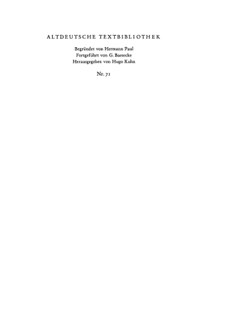 Cover image: Kleinere deutsche Gedichte des 11. und 12. Jahrhunderts 1st edition 9783484200517