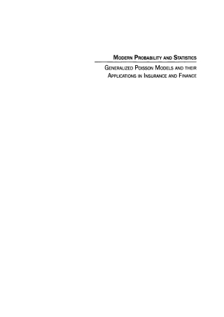 Cover image: Generalized Poisson Models and their Applications in Insurance and Finance 1st edition 9789067643665