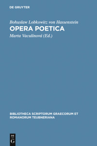 Cover image: Opera poetica 1st edition 9783598712838