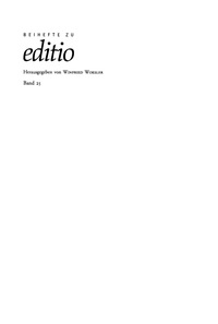 Imagen de portada: Edititonen - Wandel und Wirkung 1st edition 9783484295254