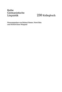 Cover image: Grundlagen der Textlinguistik 1st edition 9783484312302