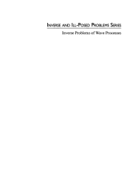 Cover image: Inverse Problems of Wave Processes 1st edition 9783110363982