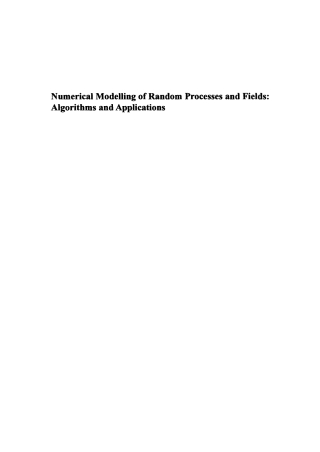Cover image: Numerical Modelling of Random Processes and Fields 1st edition 9783110460544