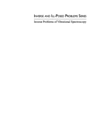 Cover image: Inverse Problems of Vibrational Spectroscopy 1st edition 9789067643047