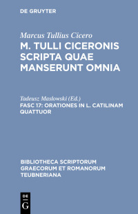 Cover image: Orationes in L. Catilinam quattuor 1st edition 9783598711879