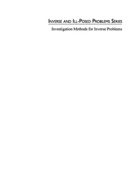 Imagen de portada: Investigation Methods for Inverse Problems 1st edition 9789067643610