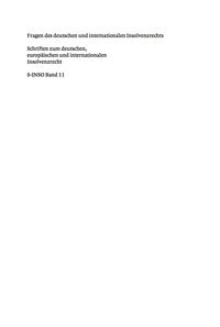 Omslagafbeelding: Fragen des deutschen und internationalen Insolvenzrechts 1st edition 9783899494310