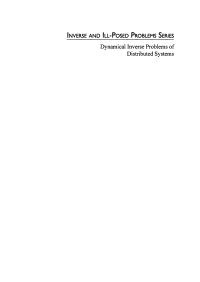 Cover image: Dynamical Inverse Problems of Distributed Systems 1st edition 9783110364132