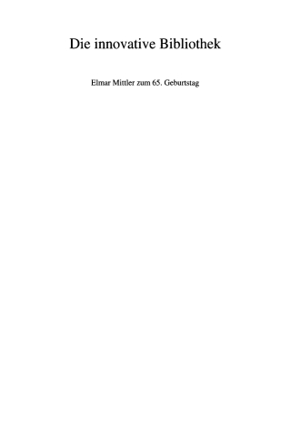 Cover image: Die innovative Bibliothek 1st edition 9783598117312