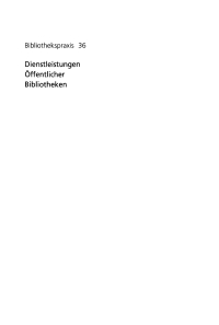 Imagen de portada: Dienstleistungen Öffentlicher Bibliotheken 1st edition 9783598211676