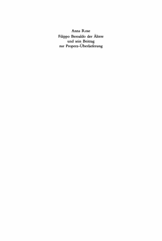 Imagen de portada: Filippo Beroaldo der Ältere und sein Beitrag zur Properz-Überlieferung 1st edition 9783598777059