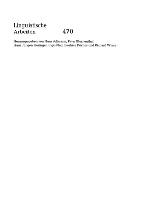 Cover image: Syntactic Derivations 1st edition 9783484304703