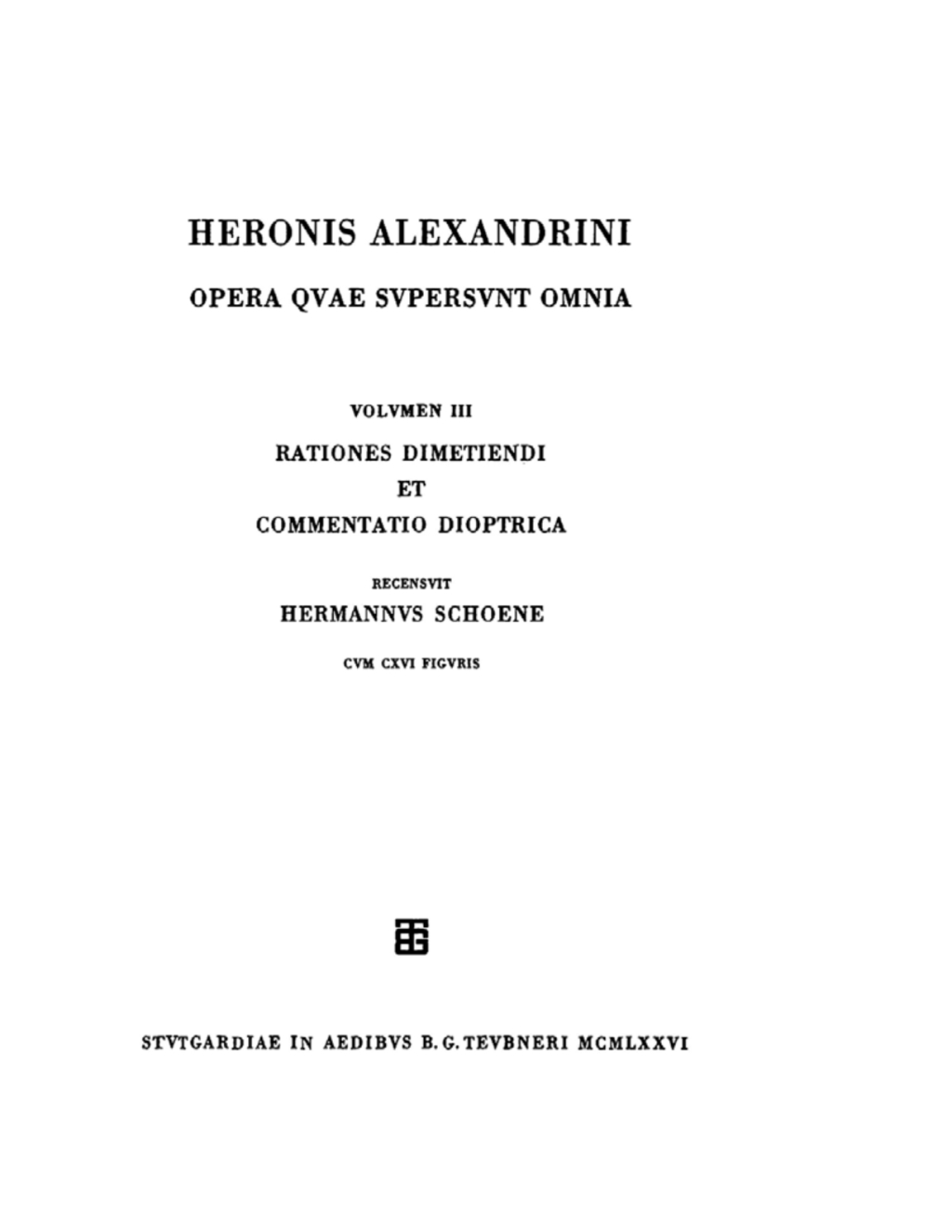 Rationes dimetiendi et commentatio dioptrica 1st Edition