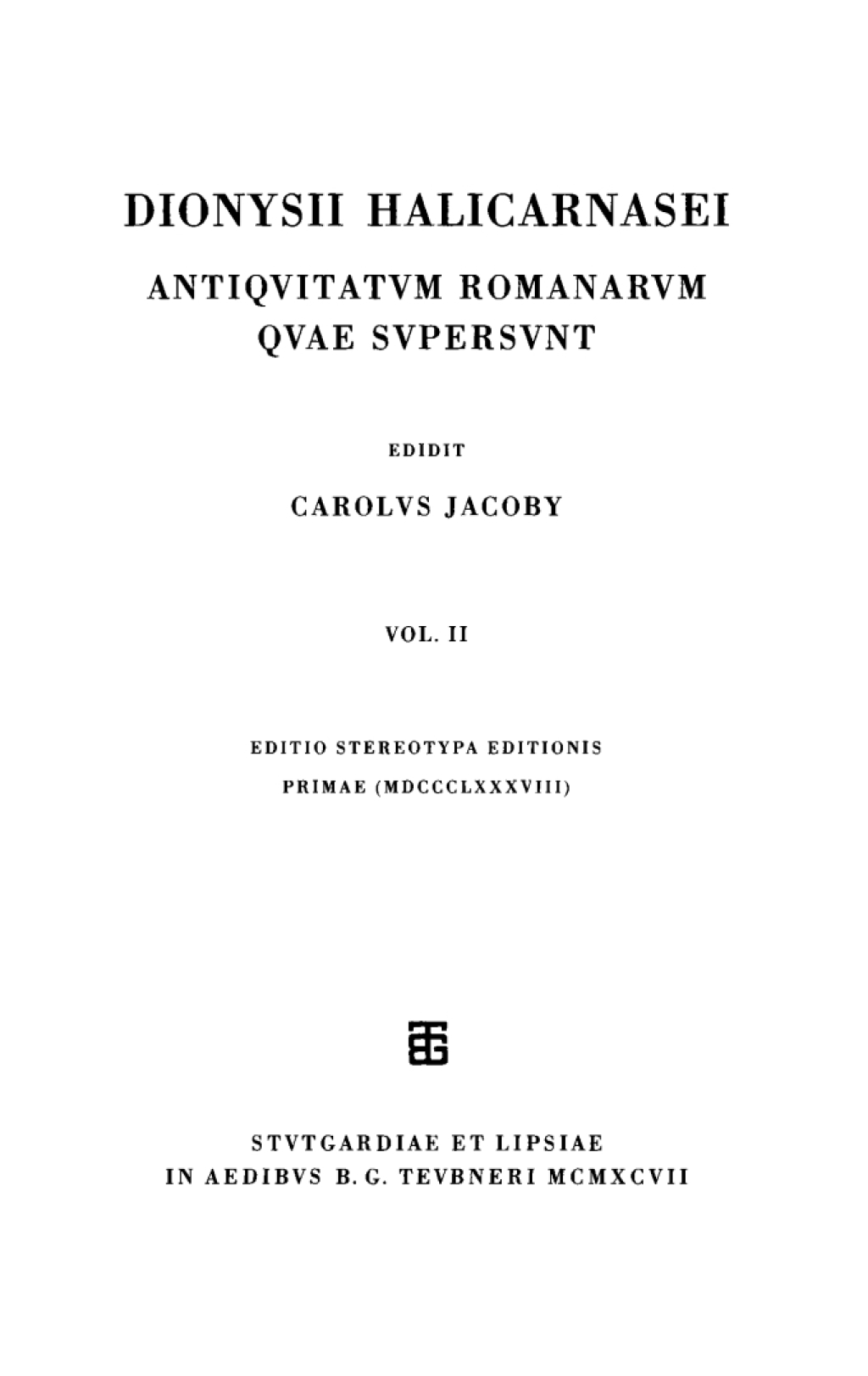 Libri IV–VI 1st Edition