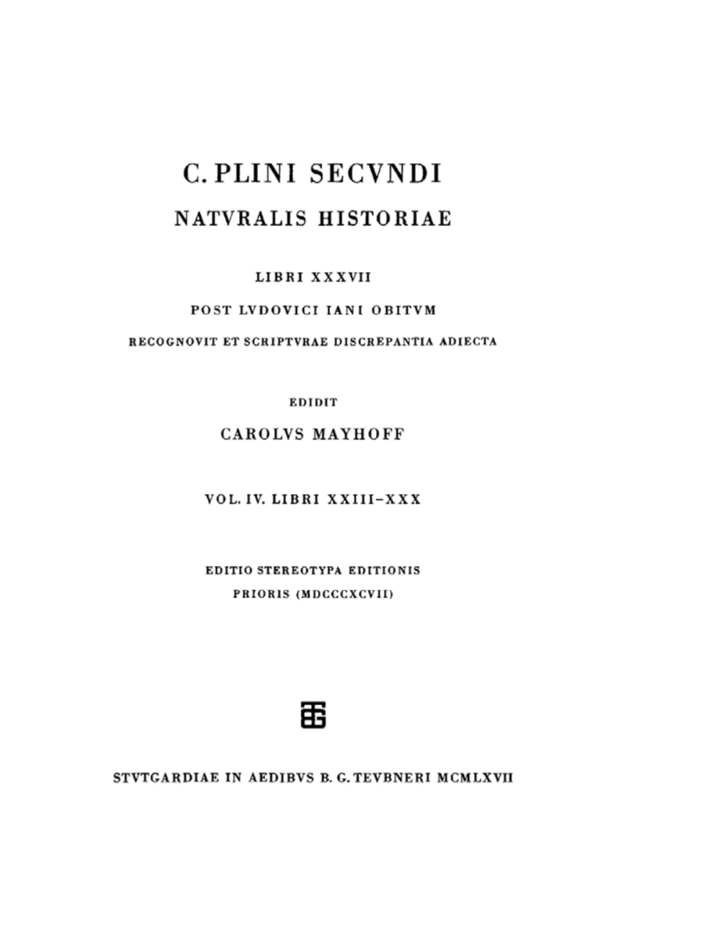 Libri XXIII-XXX 1st Edition